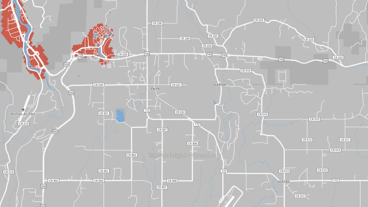 Transit Grade map of Oxford, CO