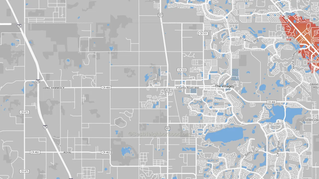 Transit Grade map of Oxford, FL