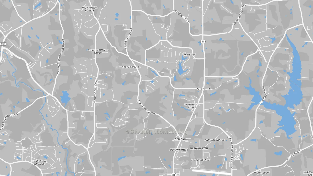 Transit Grade map of Oxford, GA