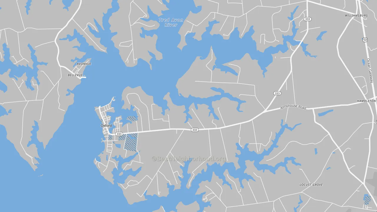 Transit Grade map of Oxford, MD