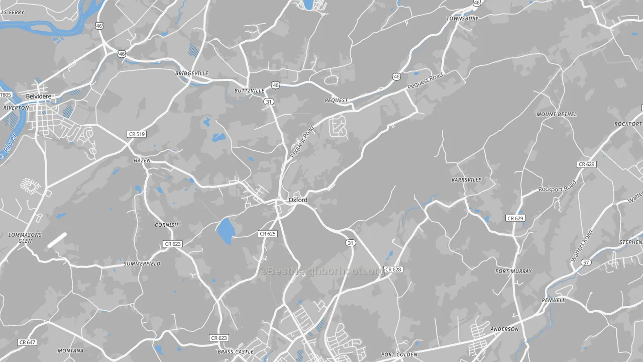 Transit Grade map of Oxford, NJ