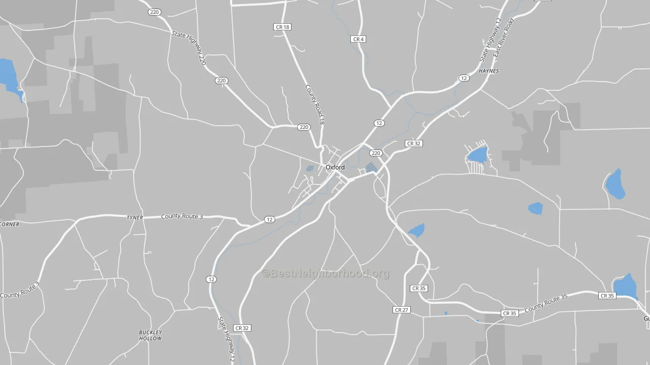 Transit Grade map of Oxford, NY