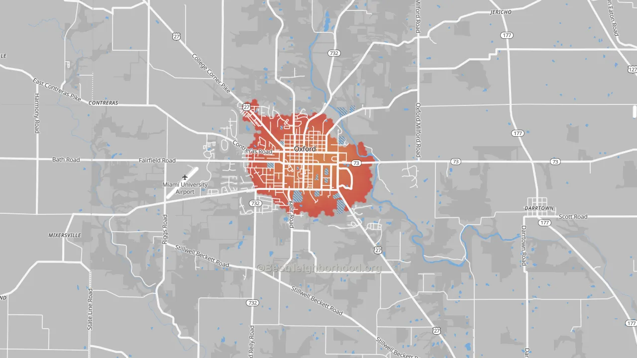 Transit Grade map of Oxford, OH