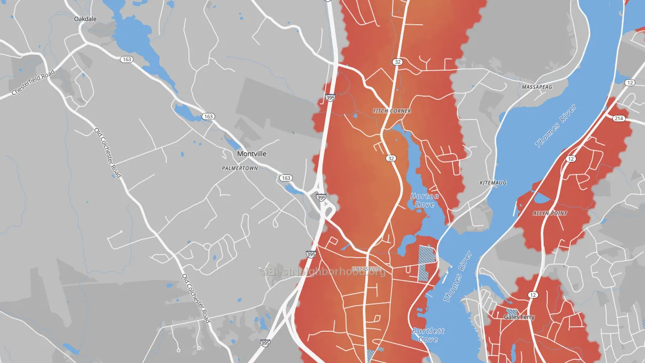 Transit Grade map of Oxoboxo River, CT