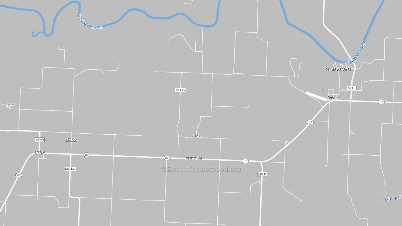 Transit Grade map of Oyer, MO
