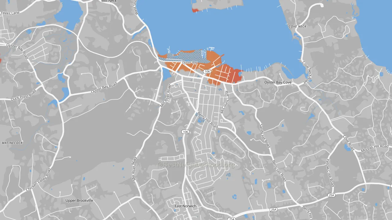 Transit Grade map of Oyster Bay, NY