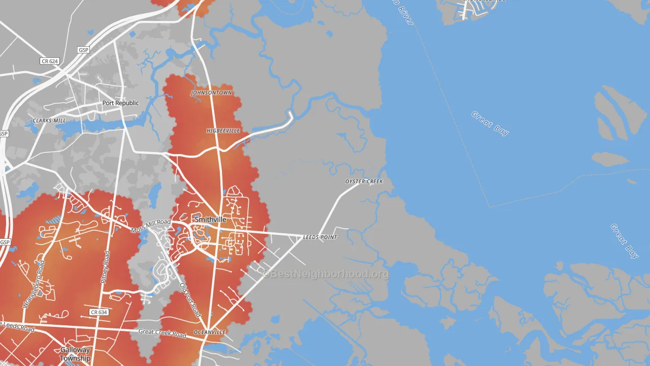 Transit Grade map of Oyster Creek, NJ