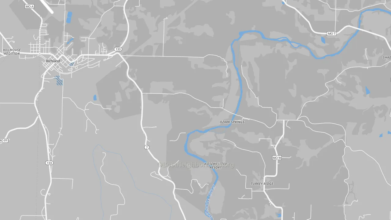 Transit Grade map of Ozark Springs, MO