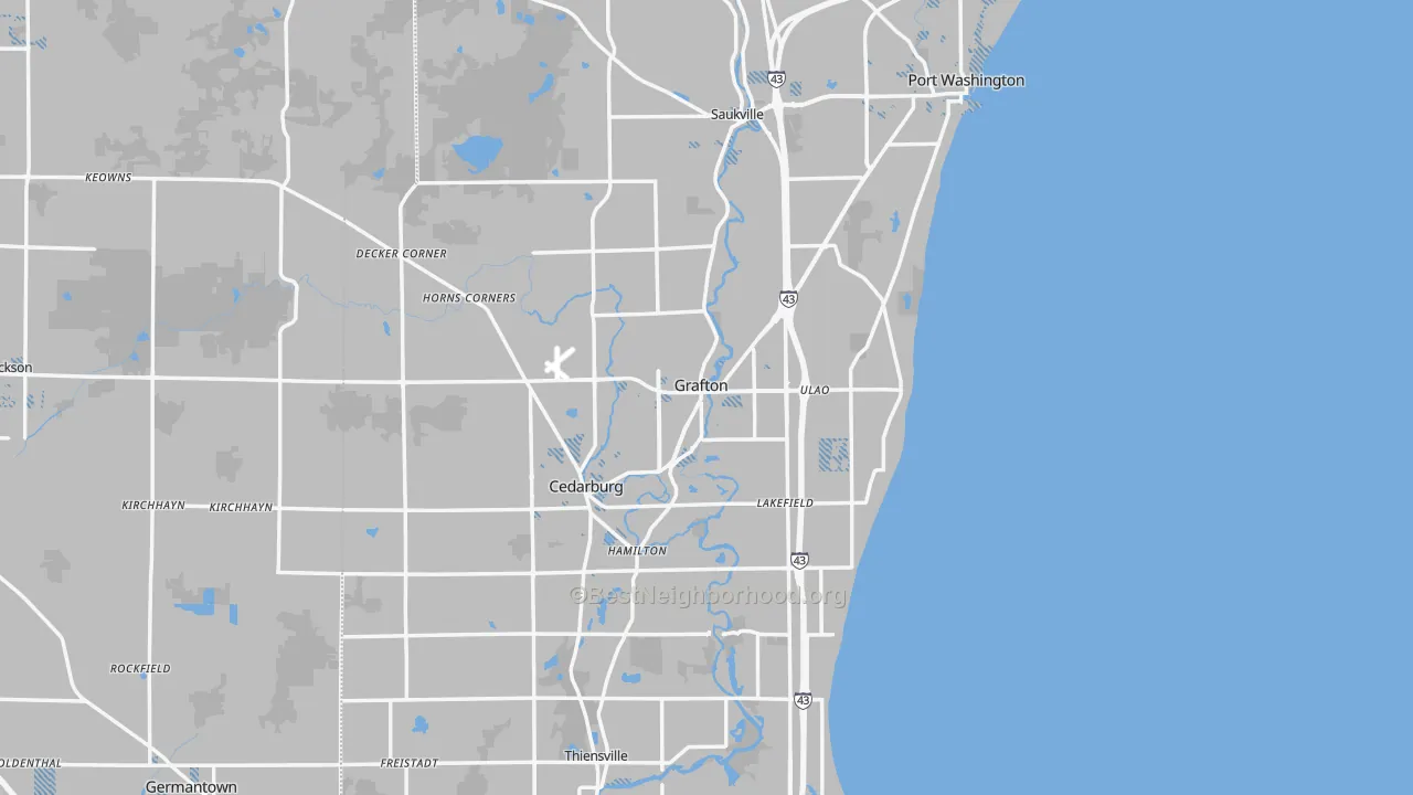 Transit Grade map of Ozaukee County, WI