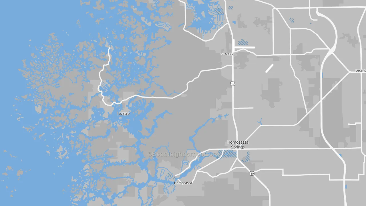 Transit Grade map of Ozello, FL