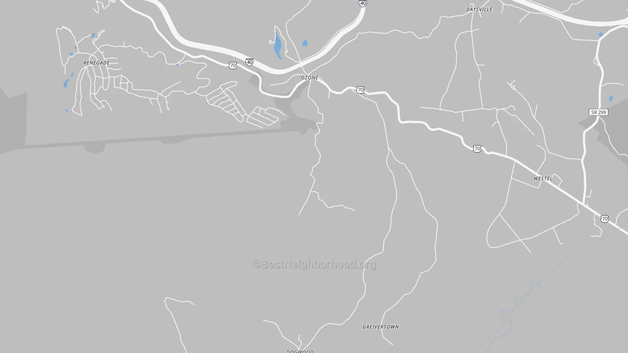 Transit Grade map of Ozone, TN