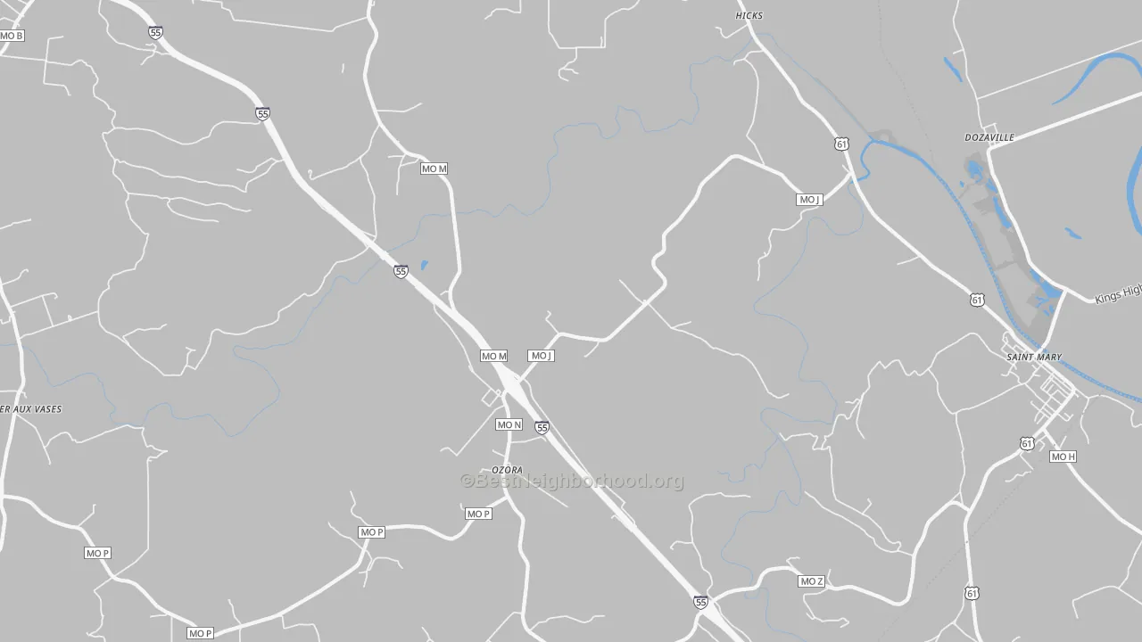 Transit Grade map of Ozora, MO