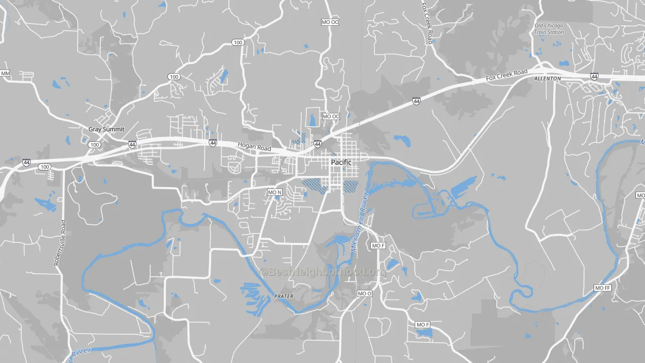 Transit Grade map of Pacific, MO