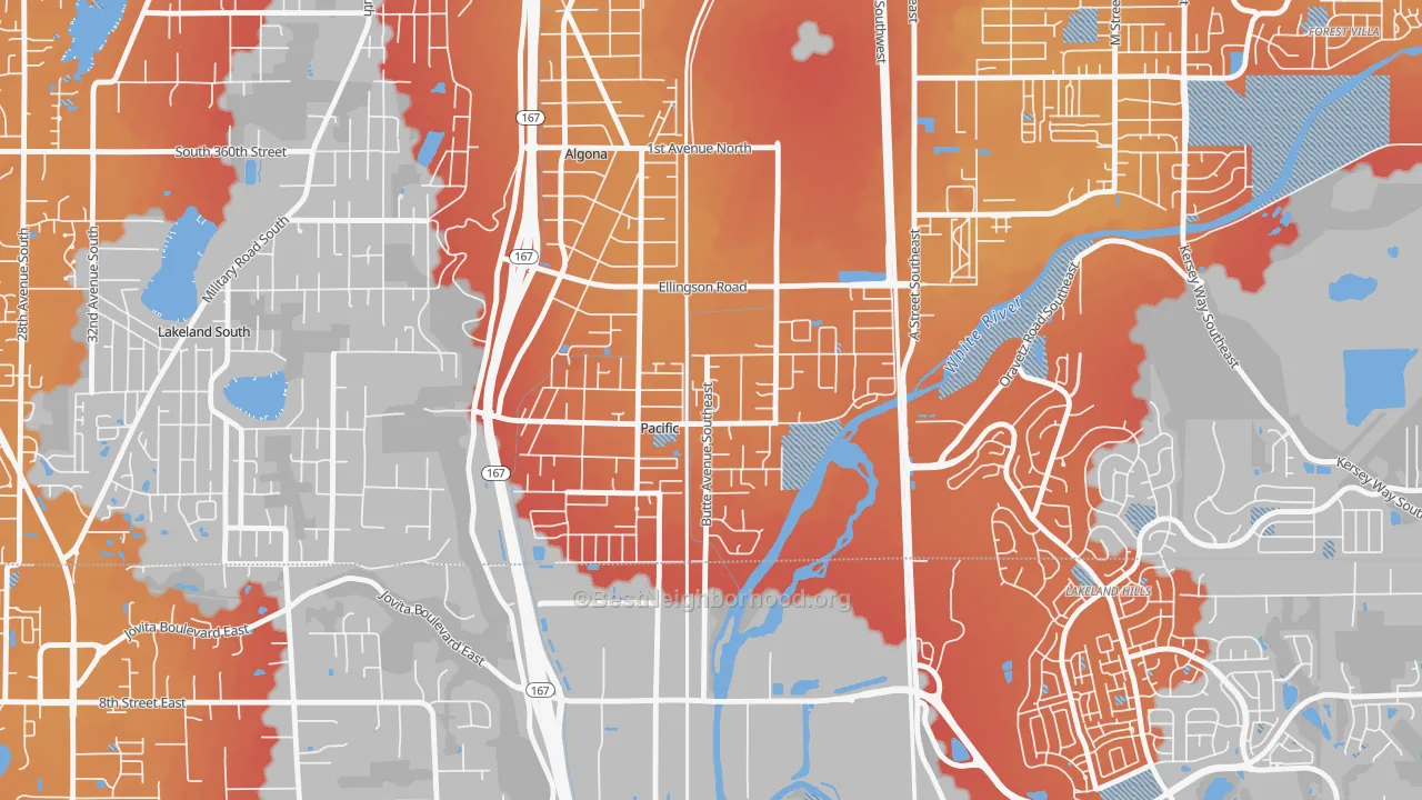 Transit Grade map of Pacific, WA