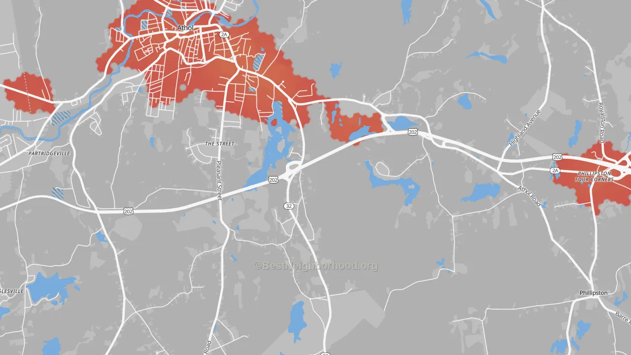 Transit Grade map of Packard Heights, MA