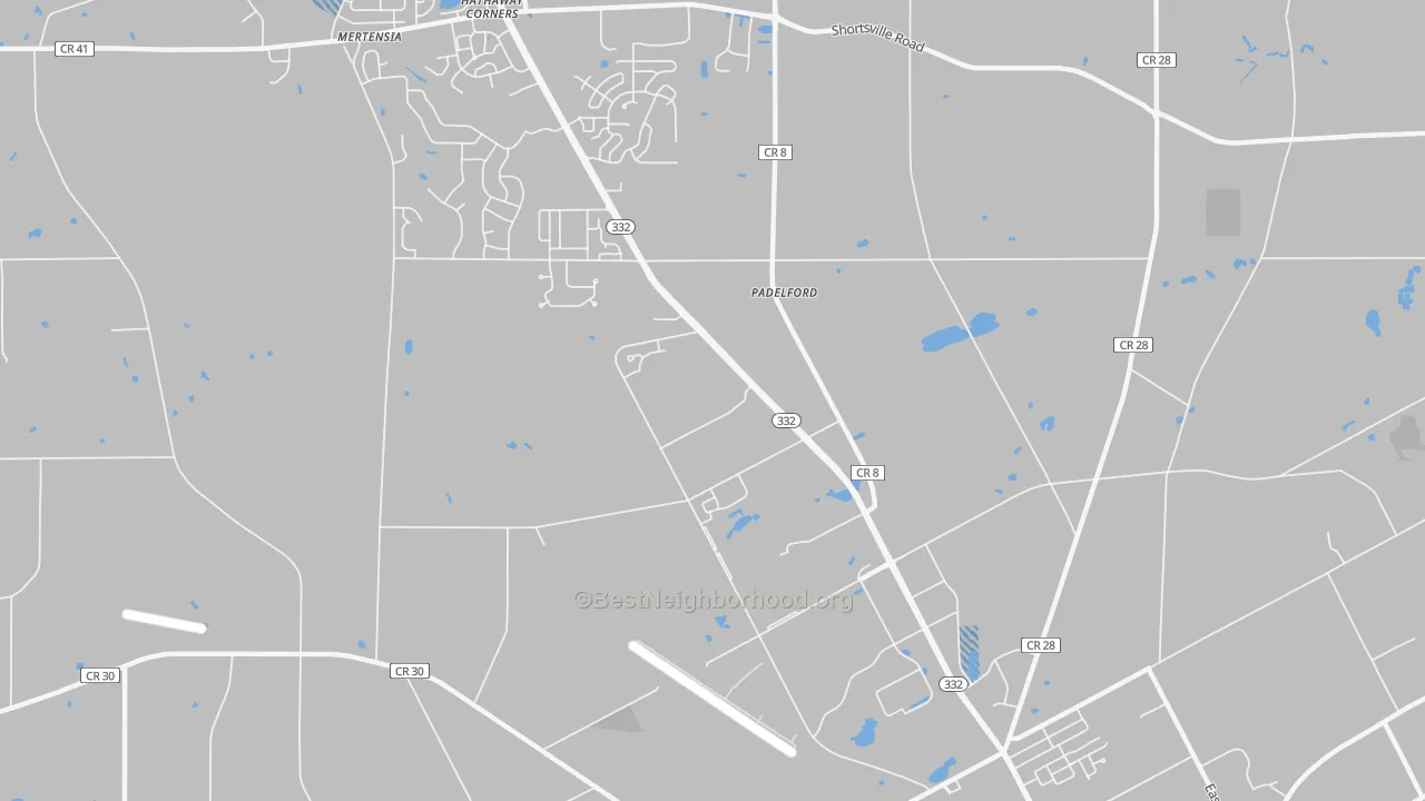 Transit Grade map of Padelford, NY