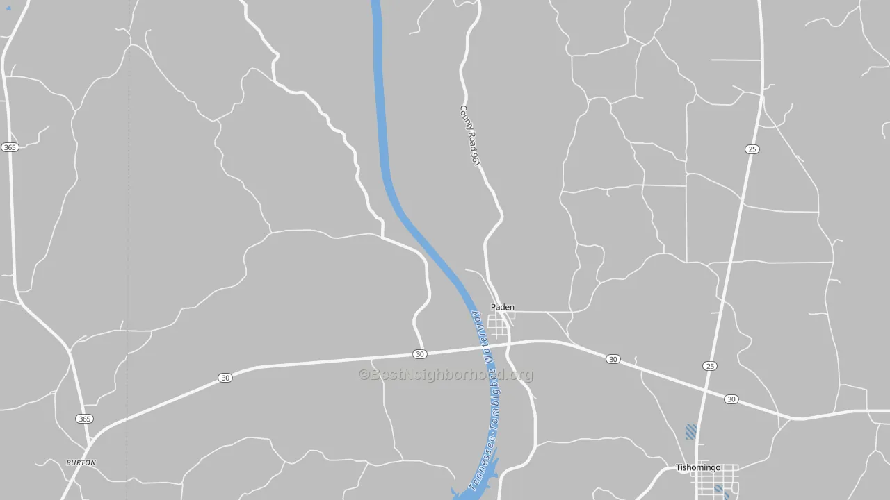 Transit Grade map of Paden, MS