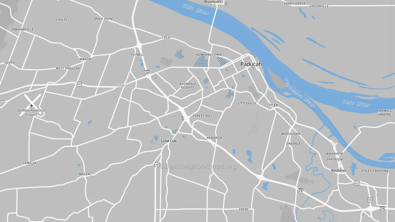 Transit Grade map of Paducah, KY