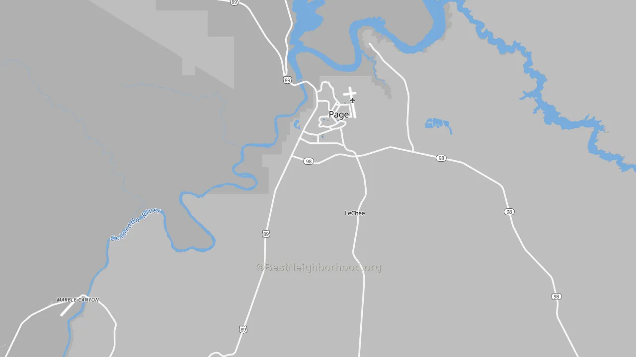 Transit Grade map of Page, AZ