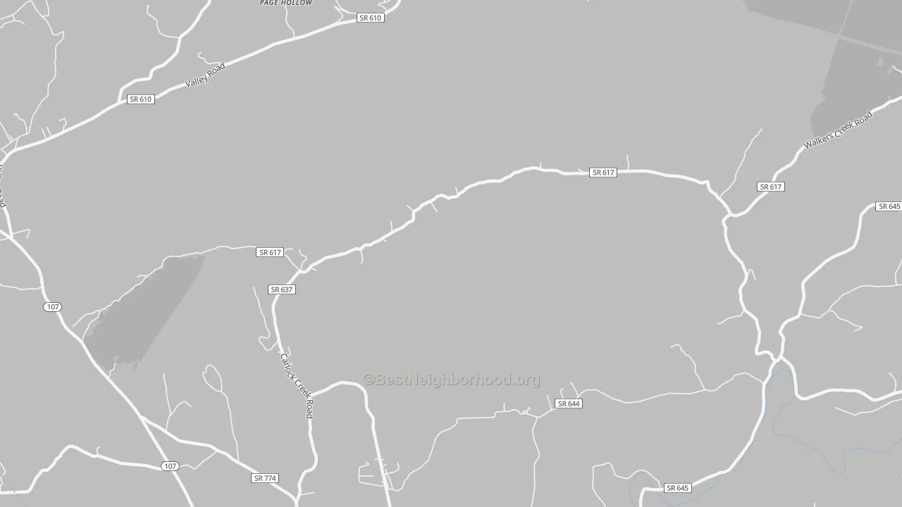 Transit Grade map of Page Hollow, VA