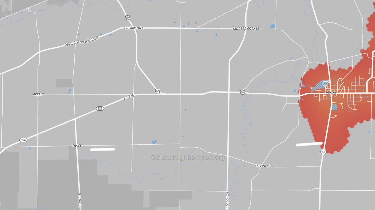 Transit Grade map of Pageville, PA