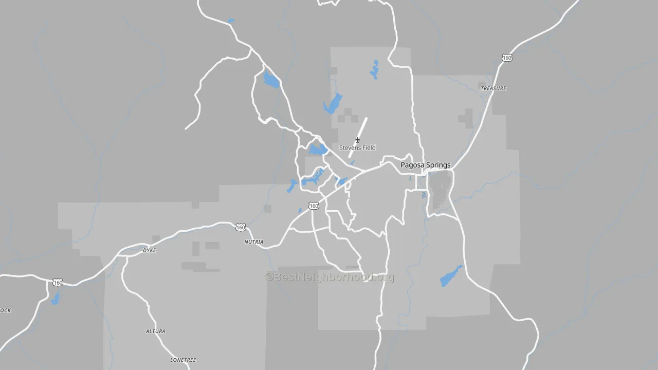 Transit Grade map of Pagosa Springs, CO