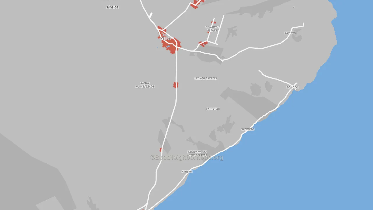 Transit Grade map of Pahoa, HI