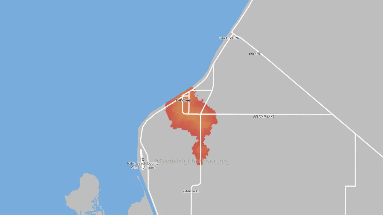 Transit Grade map of Pahokee, FL