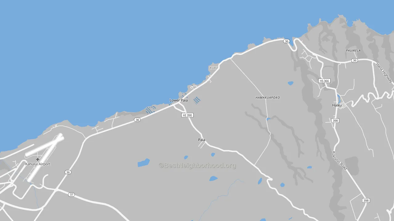 Transit Grade map of Paia, HI