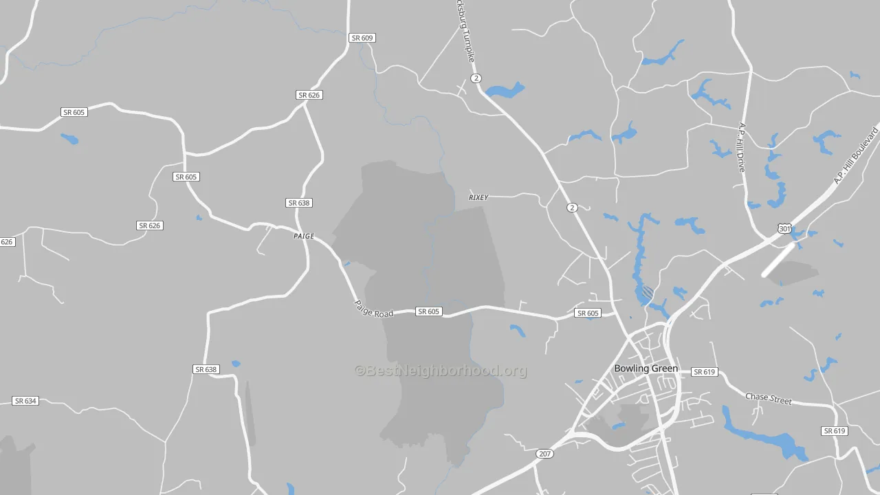 Transit Grade map of Paige, VA