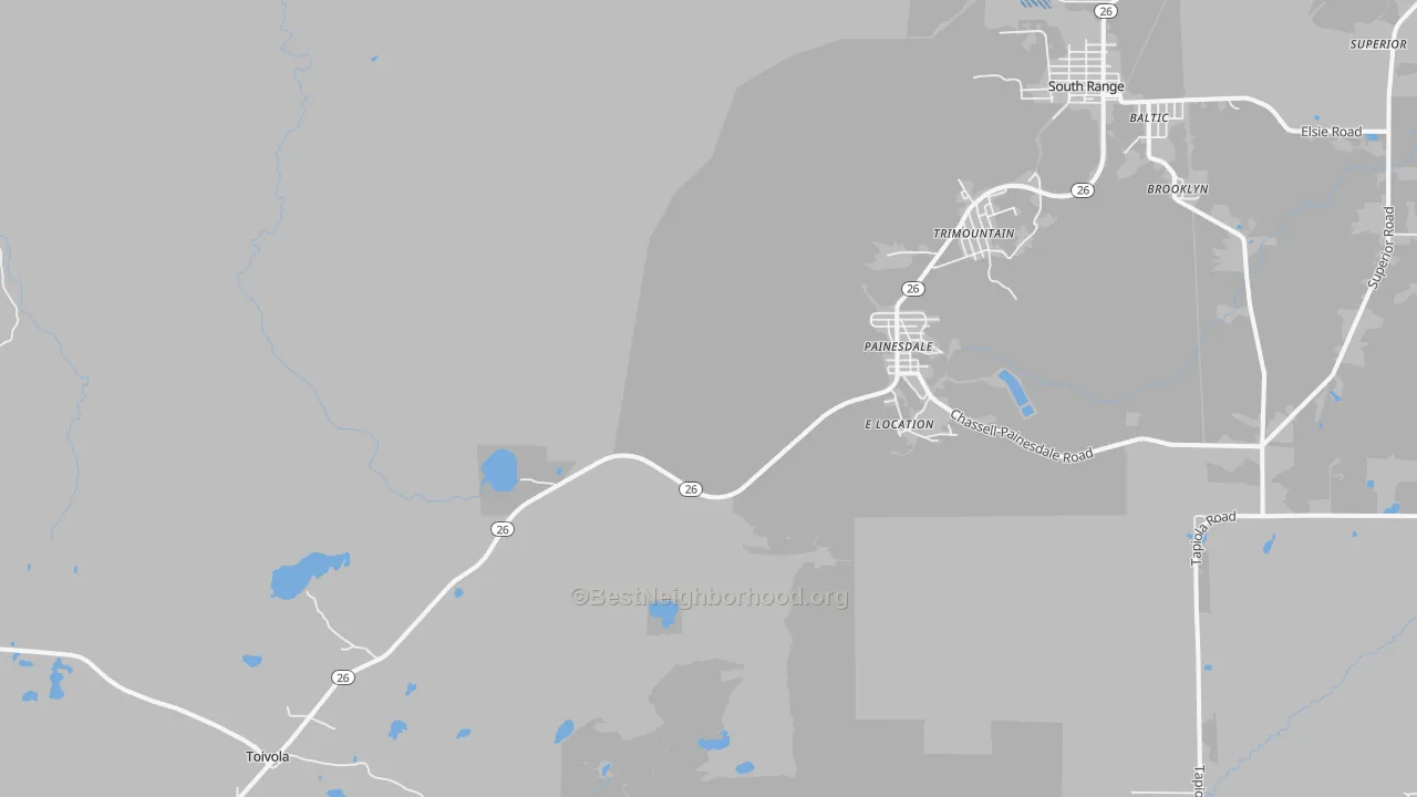 Transit Grade map of Painesdale, MI