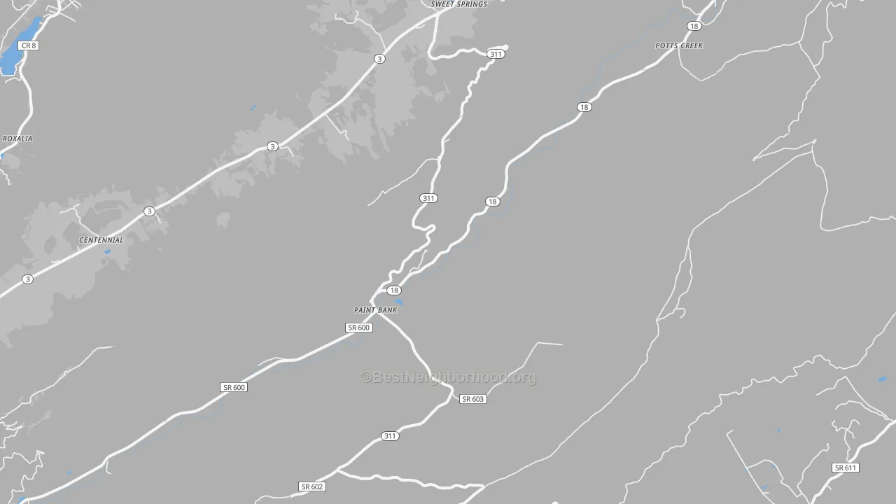 Transit Grade map of Paint Bank, VA