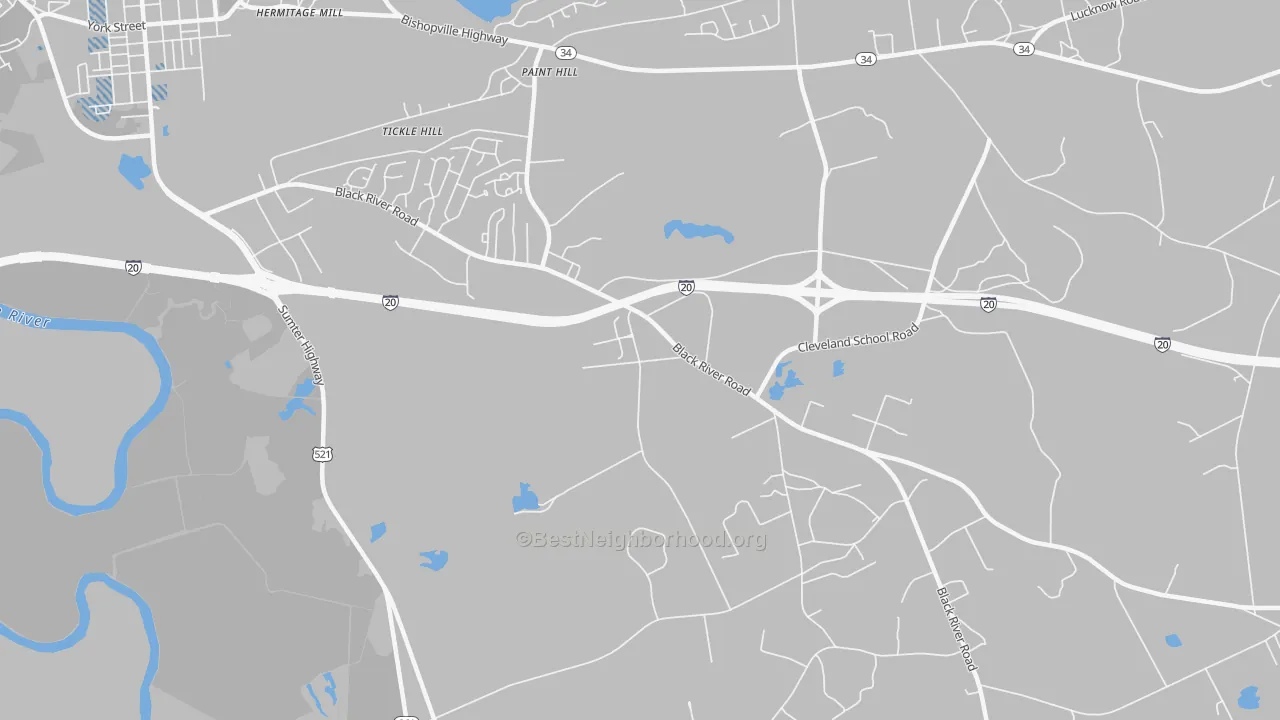 Transit Grade map of Paint Hill, SC