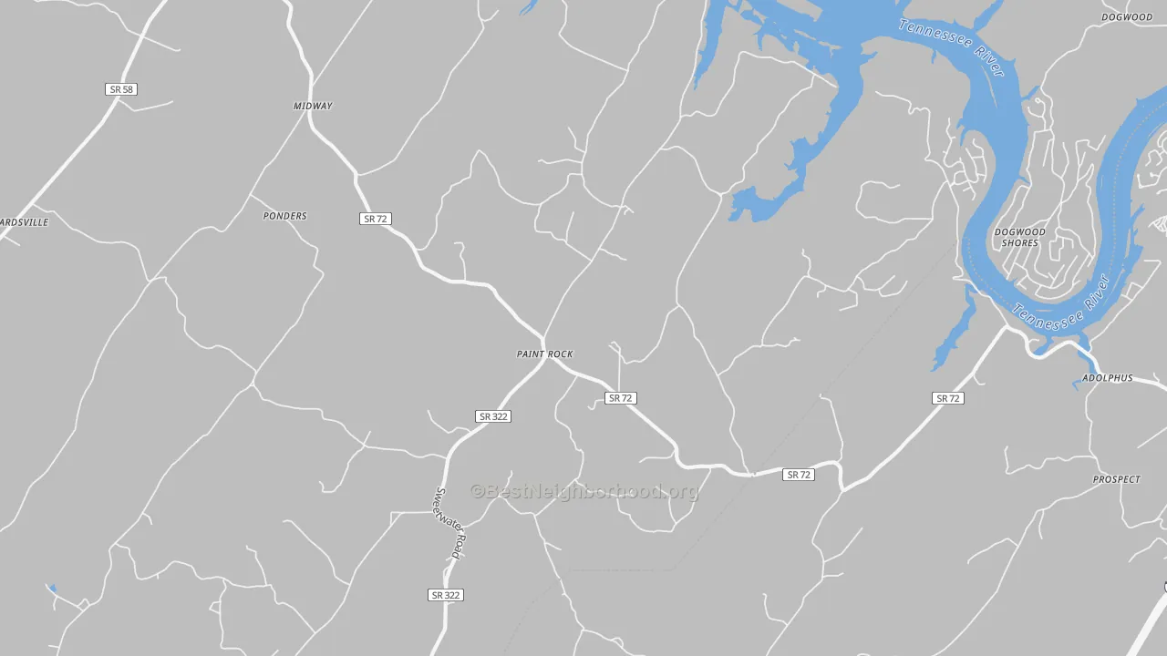 Transit Grade map of Paint Rock, TN