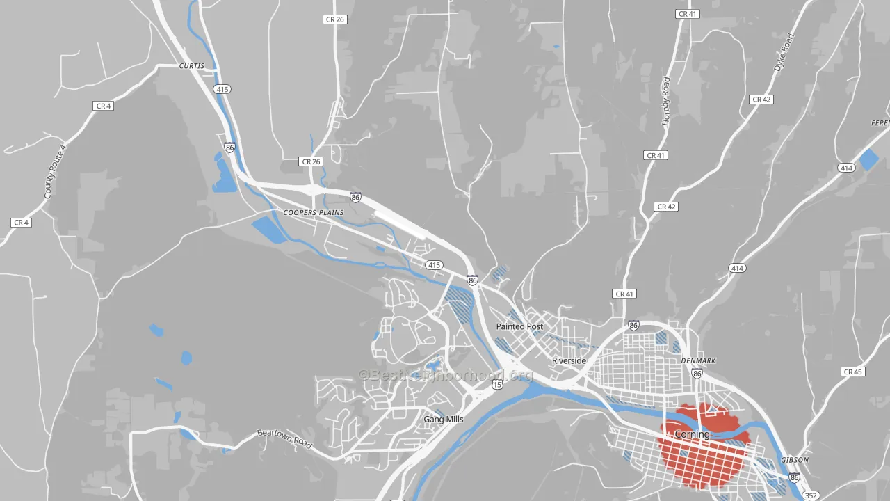 Transit Grade map of Painted Post, NY