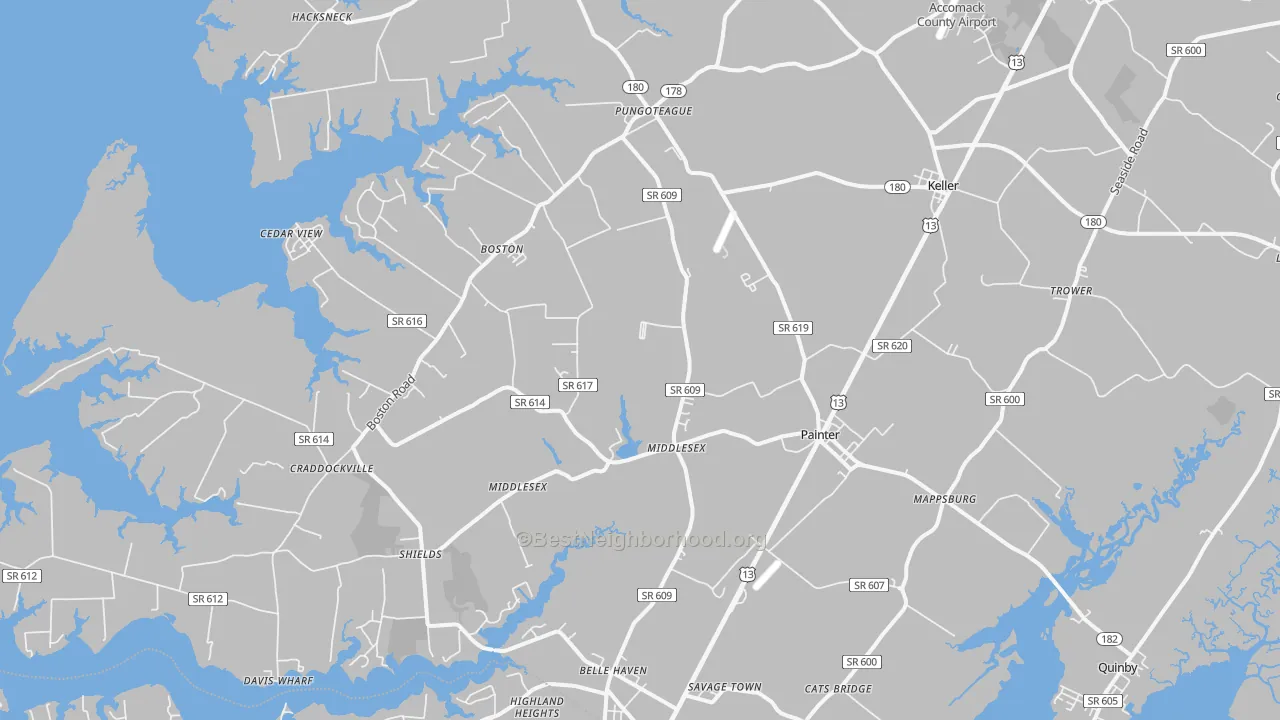 Transit Grade map of Painter, VA