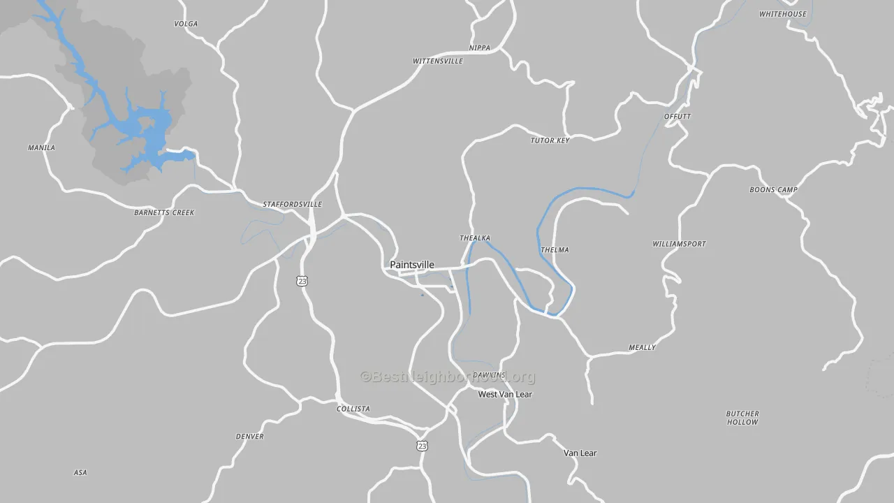 Transit Grade map of Paintsville, KY