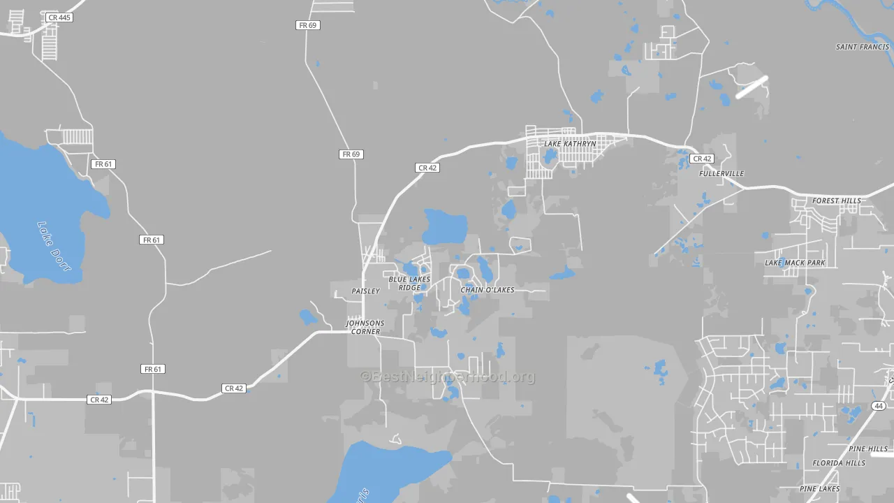 Transit Grade map of Paisley, FL