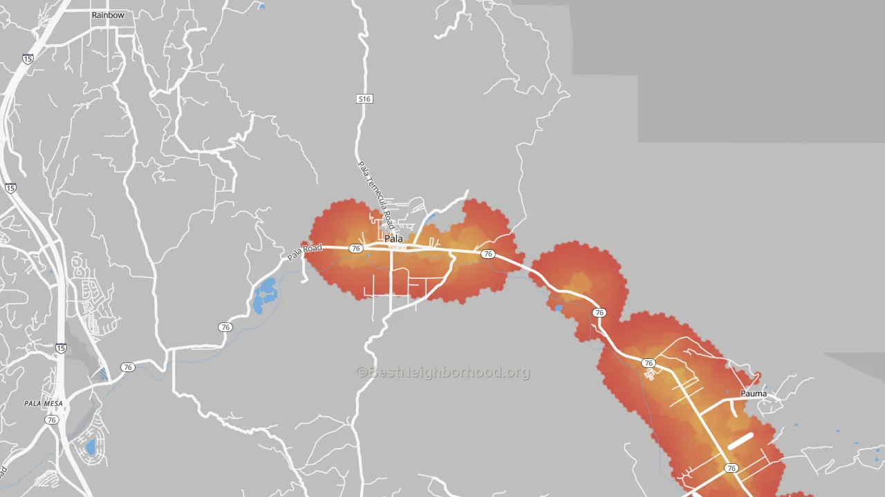 Transit Grade map of Pala, CA