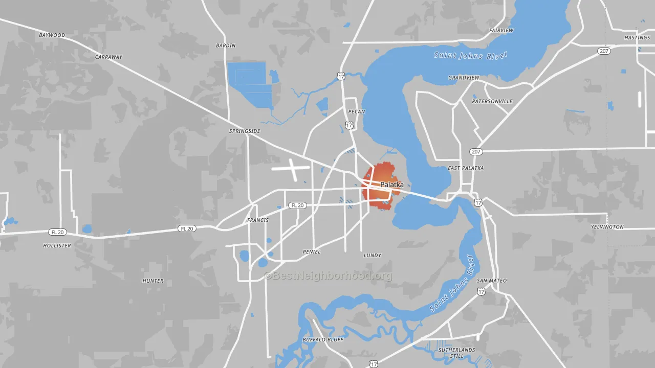 Transit Grade map of Palatka, FL