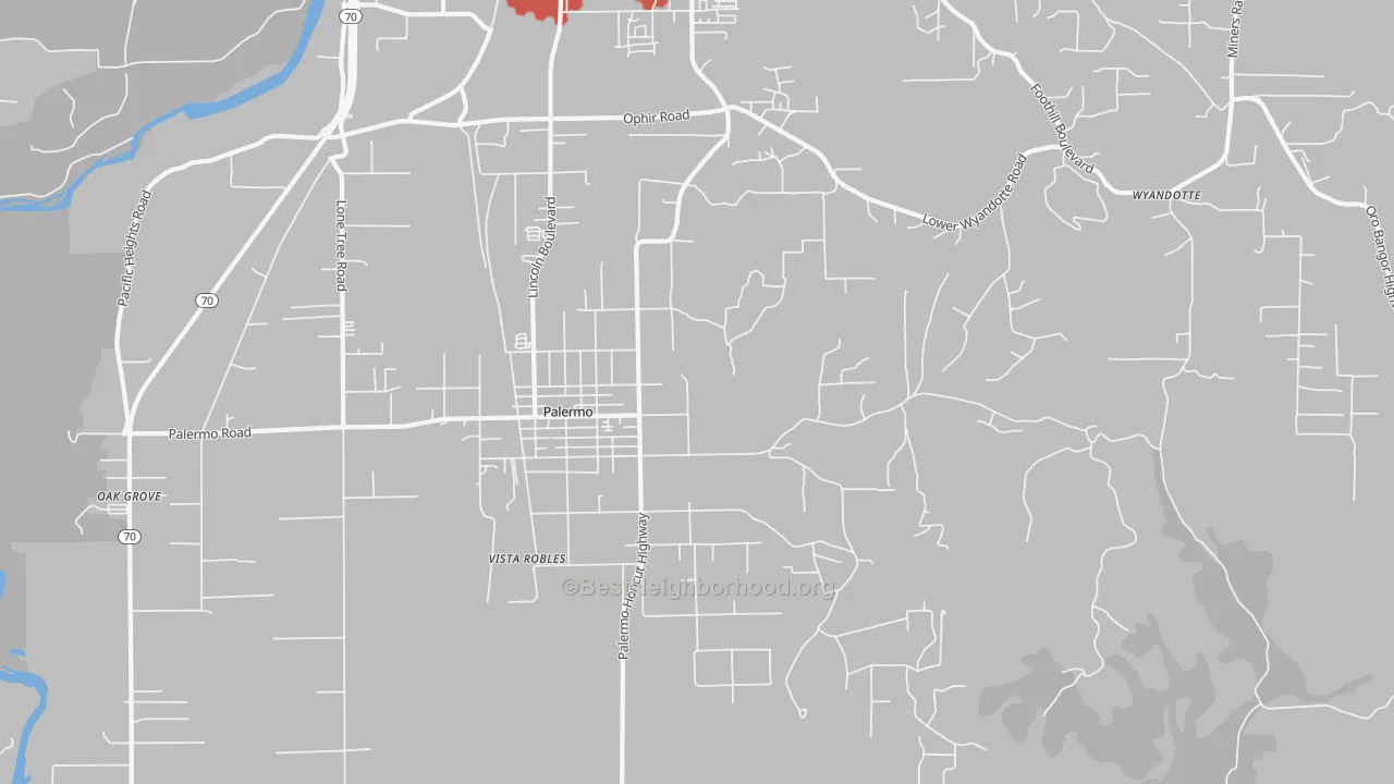 Transit Grade map of Palermo, CA