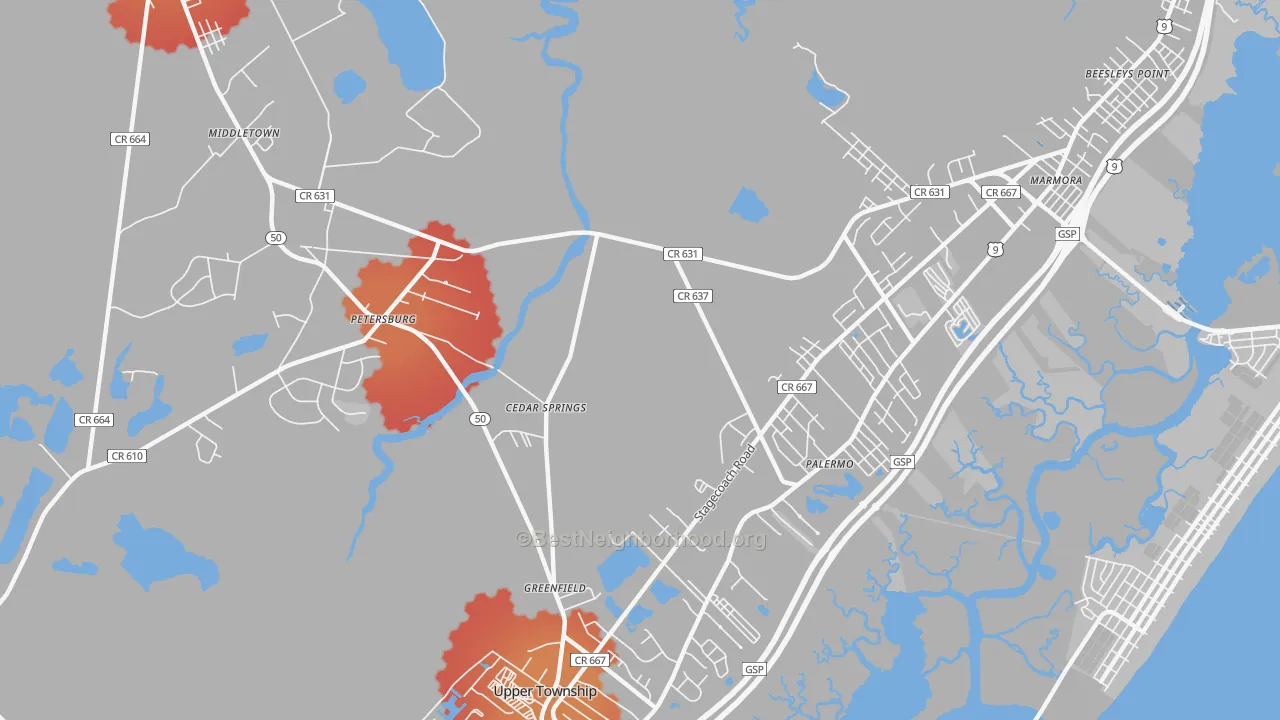 Transit Grade map of Palermo, NJ