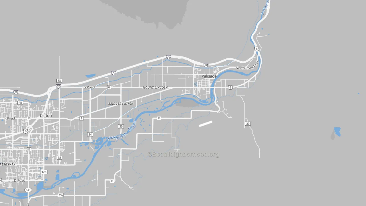Transit Grade map of Palisade, CO