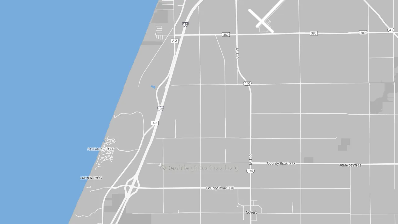 Transit Grade map of Palisades Park, MI