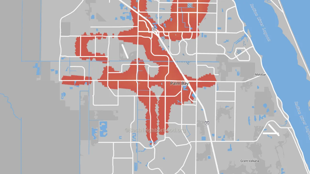 Transit Grade map of Palm Bay, FL