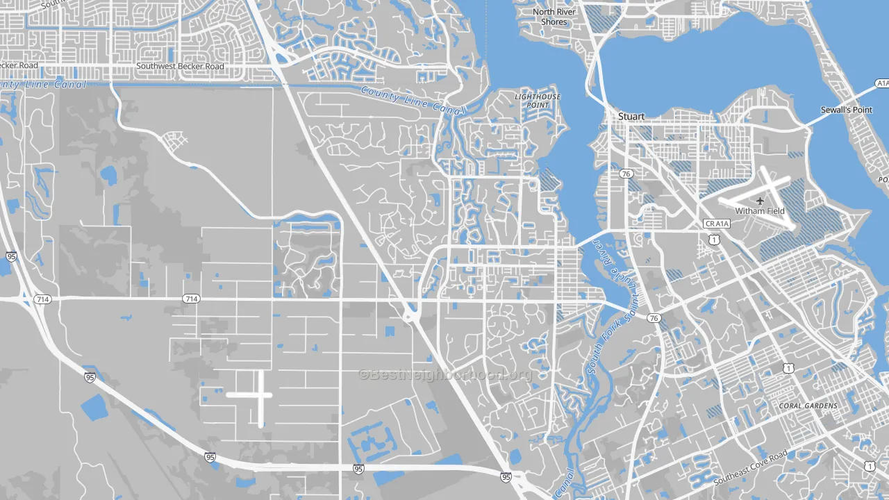 Transit Grade map of Palm City, FL