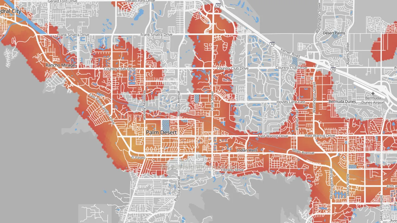 Transit Grade map of Palm Desert, CA