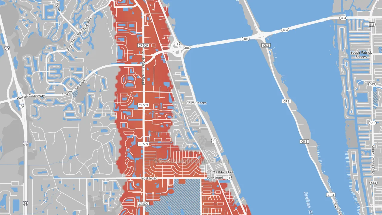 Transit Grade map of Palm Shores, FL