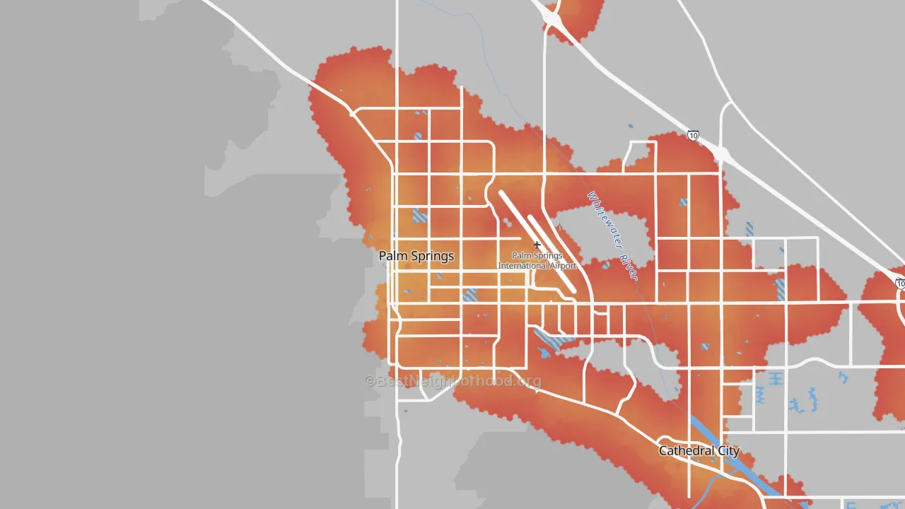 Transit Grade map of Palm Springs, CA