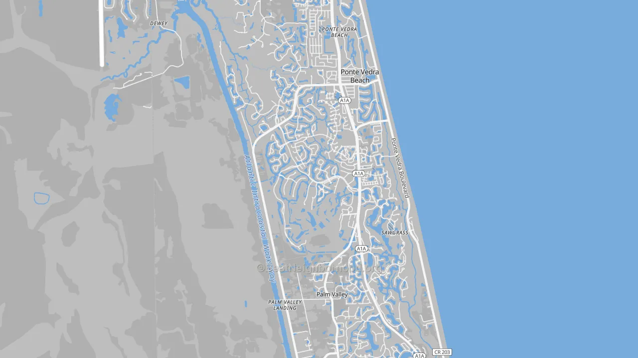 Transit Grade map of Palm Valley, FL